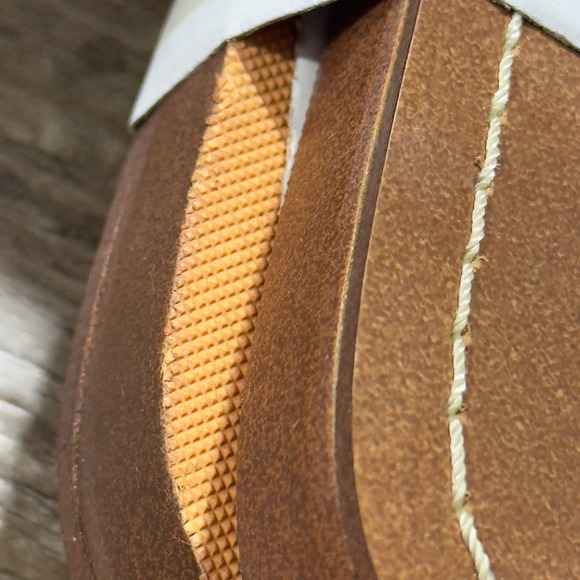 Avon Thong Sandals Women's 10 Blue Brown Beaded Gemstone Flat Open Toe Preppy - Picture 3 of 11